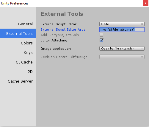 External Editor settings